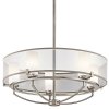 Żyrandol Saldana - 5 źródeł światła Klasyczny pewter abażur z organzy okrągły klosze tuba minimalistyczny uniwersalny KL-SALDANA5 KICHLER